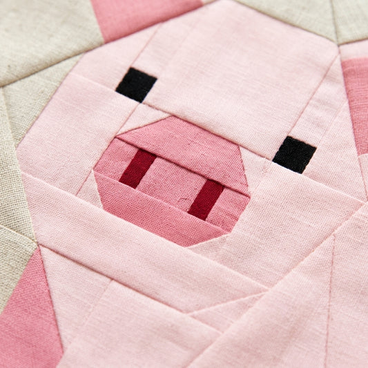 Piglet Quilt Block FPP Pattern - 3 Sizes (PDF Download)