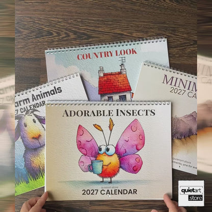 Calendario de insectos adorables 2027 (Producto físico) | Calendario de pared
