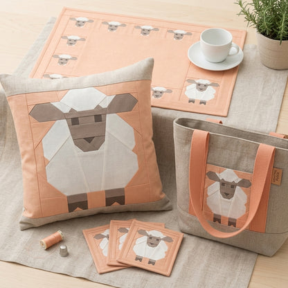 Pure White Sheep Quilt Block FPP Pattern - 3 Sizes (PDF Download)