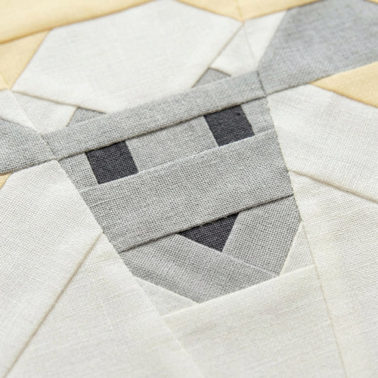 Pure White Sheep Quilt Block FPP Pattern - 3 Sizes (PDF Download)