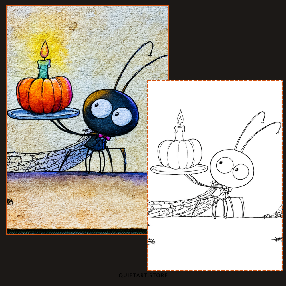 30 Spooky Halloween Watercolor Coloring Pages (PDF Download)