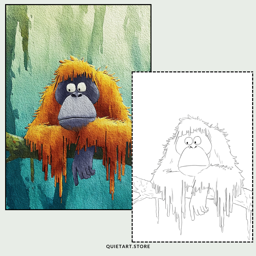 60 Wild Animals Watercolor Printable Coloring Pages (PDF Download)