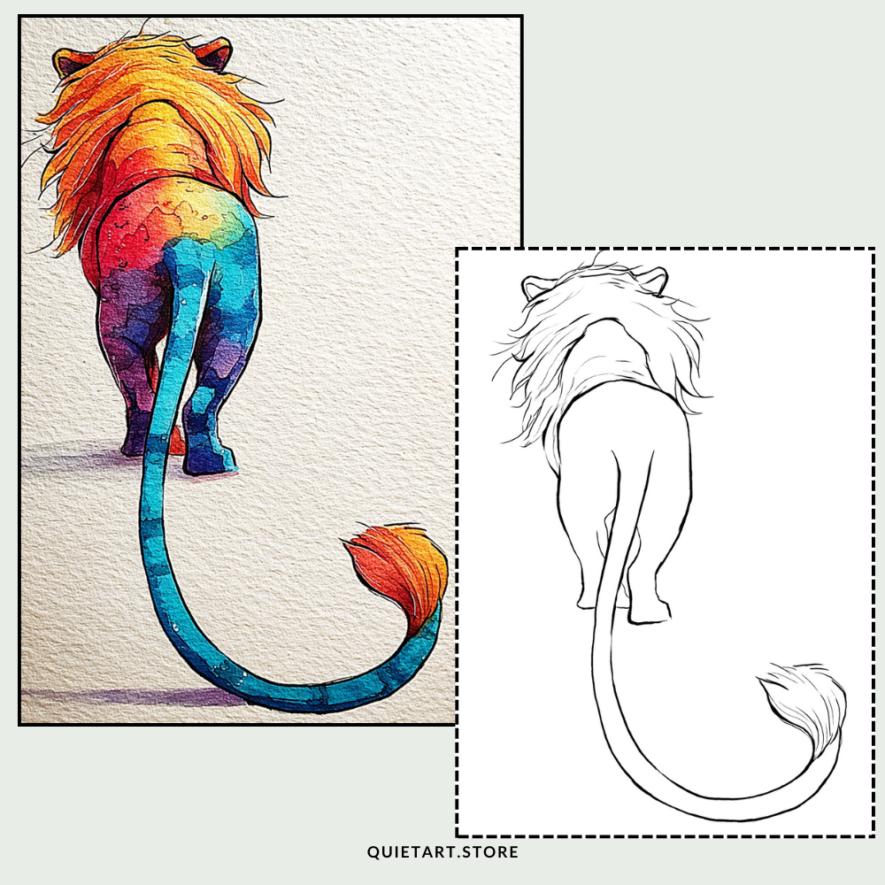 60 Wild Animals Watercolor Printable Coloring Pages (PDF Download)